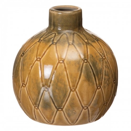 Vase 17,5 x 17,5 x 18 cm Ceramic Mustard image 1
