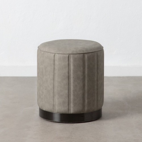 Pouffe Grey Synthetic Leather 38 x 38 x 42 cm DMF image 1