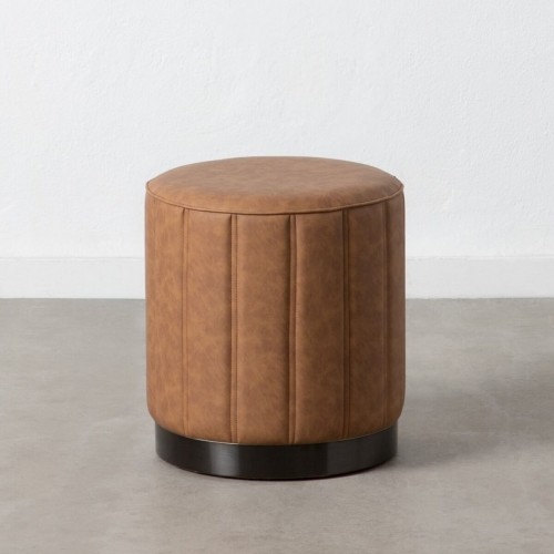 Pouffe Brown Synthetic Leather 38 x 38 x 42 cm DMF image 1