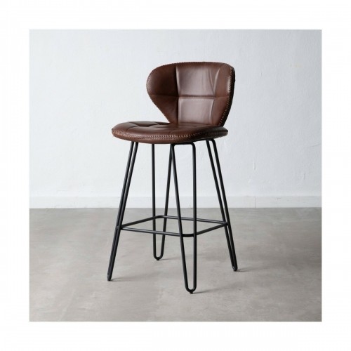Stool 45 x 48,5 x 95 cm Metal Camel Synthetic Leather image 1