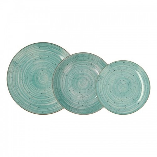 Dinnerware Set Quid Montreal Ceramic Turquoise Stoneware 18 Pieces image 1
