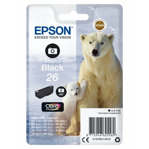 Original Ink Cartridge Epson C13T26114012 Black image 1