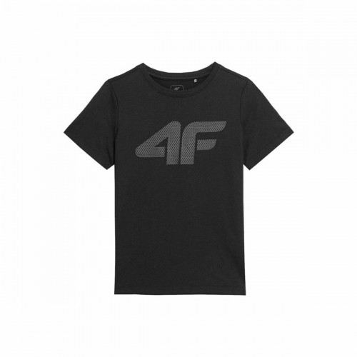 Child's Short Sleeve T-Shirt 4F Melange Black image 1