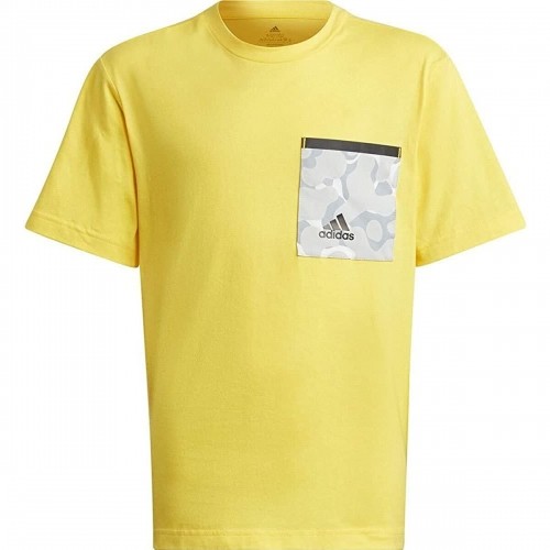 Child's Short Sleeve T-Shirt Adidas Future Pocket Yellow image 1