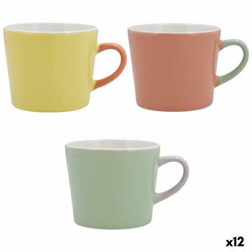Cup Quid Vitamina Ceramic Bicoloured 350 ml (12 Units) image 1