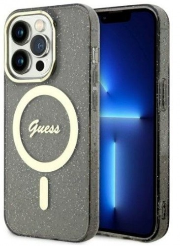 Guess  
       Apple  
       iPhone 14 Pro 6.1 hardcase Glitter Gold MagSafe 
     Black image 1