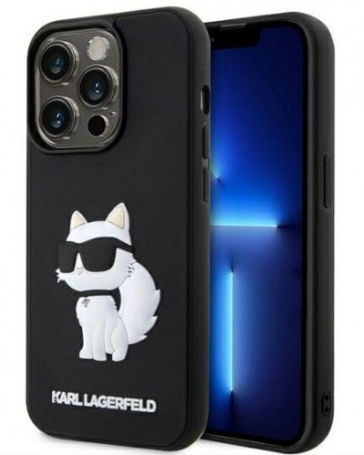 Karl Lagerfeld  
       Apple  
       iPhone 14 Pro 6.1 hardcase Rubber Choupette 3D 
     Black image 1