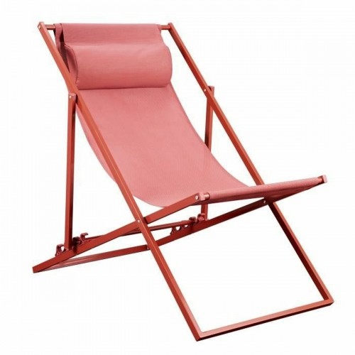 Sun-lounger Red Foldable Terracotta image 1