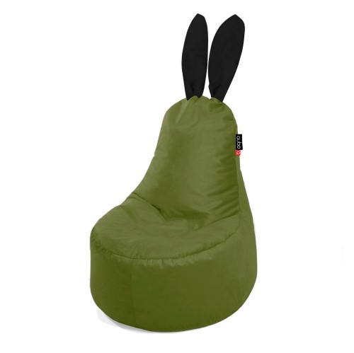 Qubo™ Mommy Rabbit Black Ears Moss VELVET FIT пуф (кресло-мешок) image 1