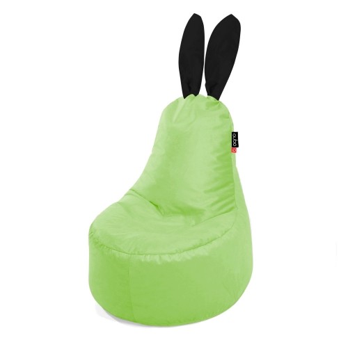 Qubo™ Mommy Rabbit Black Ears Lime VELVET FIT пуф (кресло-мешок) image 1