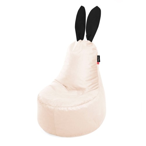 Qubo™ Mommy Rabbit Black Ears Vanille VELVET FIT пуф (кресло-мешок) image 1