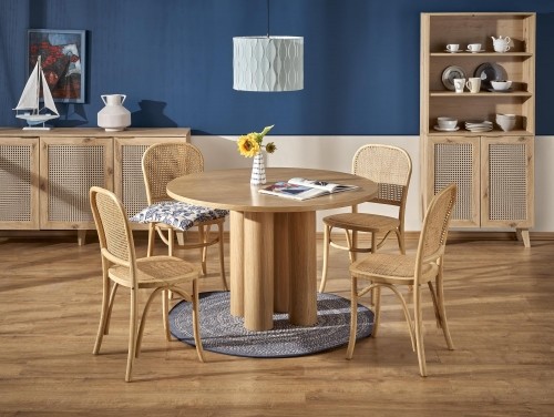 Halmar ELEFANTE ROUND table, natural oak image 1