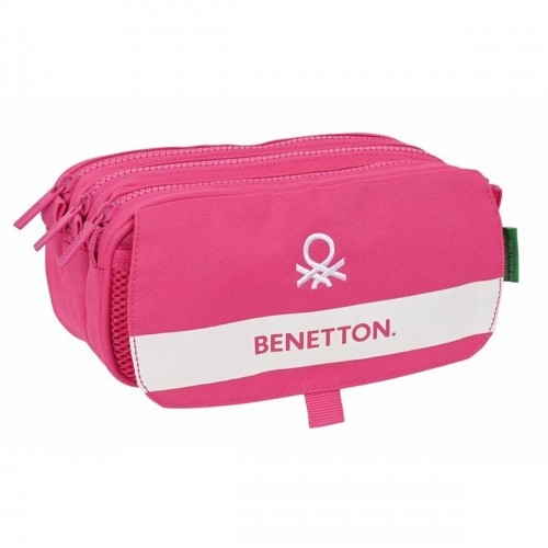 Тройной пенал Benetton Raspberry 21,5 x 10 x 8 cm Фуксия image 1