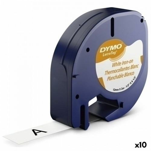 Laminated Tape for Labelling Machines Dymo 18769 12 mm x 2 m Black White Textile (10Units) image 1
