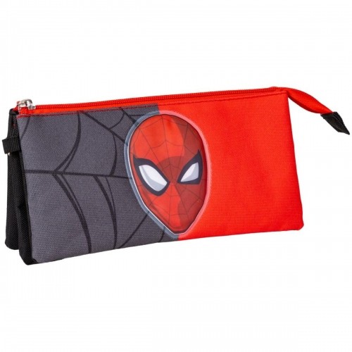 Тройной пенал Spiderman Красный 22,5 x 2 x 11,5 cm Чёрный image 1