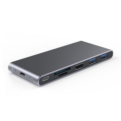 Extradigital Aдаптер USB-C - HDMI, 2x USB 3.0, SD, TF, PD60W + M.2 NGFF SSD Case image 1