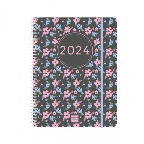 Diary Finocam Ikon 2023-2024 Flowers 15,5 x 21,2 cm Multicolour image 1