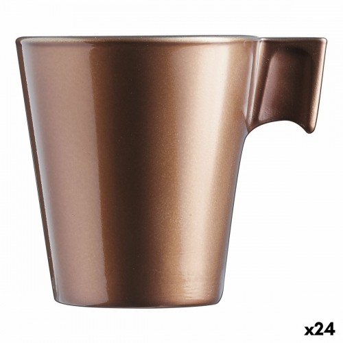 Mug Luminarc Flashy Light brown 80 ml Glass (24 Units) image 1