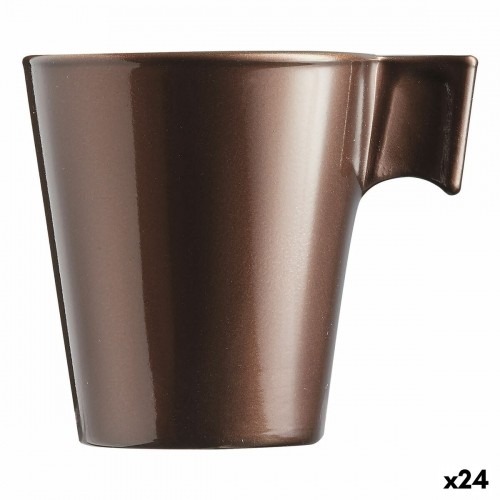 Mug Luminarc Flashy Brown 80 ml Glass (24 Units) image 1