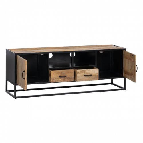 TV furniture MARA Natural Black Wood Iron 150 x 40 x 55 cm image 1