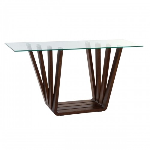 Mazs galdiņš DKD Home Decor Stikls Brūns Caurspīdīgs Riekstkoks 145 x 45 x 75 cm image 1