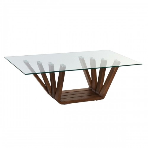 Кофейный столик DKD Home Decor Стеклянный Oрех Алюминий 130 x 70 x 42 cm image 1