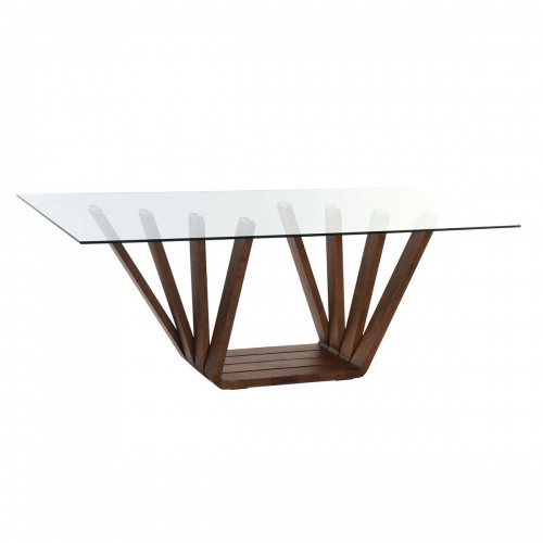 Обеденный стол DKD Home Decor Стеклянный Коричневый Прозрачный Oрех 200 x 100 x 75 cm image 1