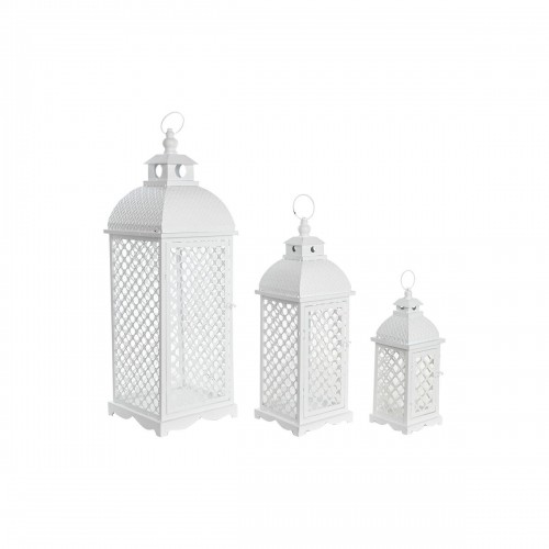 Street lamp DKD Home Decor 24 x 24 x 74 cm Aged finish Crystal Metal White Arab image 1