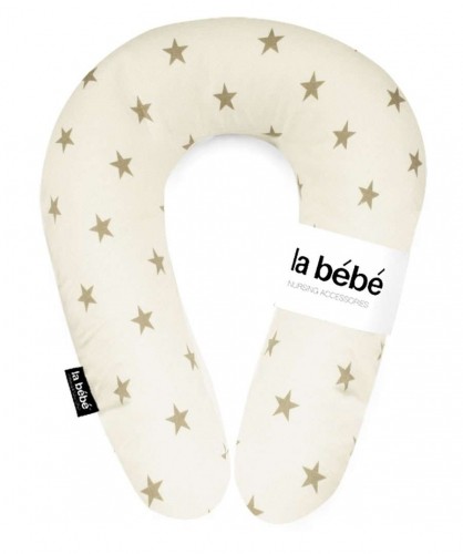 La Bebe™ Snug Nursing Maternity Pillow  Art.111352 White&Beige Stars Подковка для сна, кормления малыша 20x70cm купить по выгодной цене в BabyStore.lv image 1