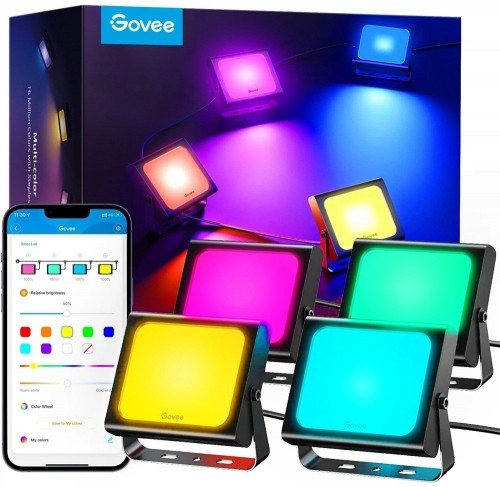 Govee H7060 RGBIC LED Комплект умных прожекторов IP65 / Bluetooth / Wi-Fi / 4шт. image 1