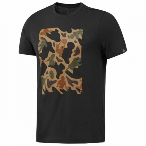 Vīriešu Krekls ar Īsām Piedurknēm Reebok Sportswear Training Kamuflāža Melns image 1