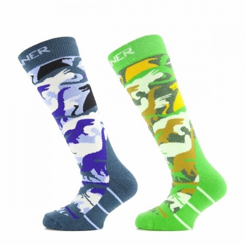 Sports Socks Sinner Dino Blue Green Children's 2 Units Ski image 1