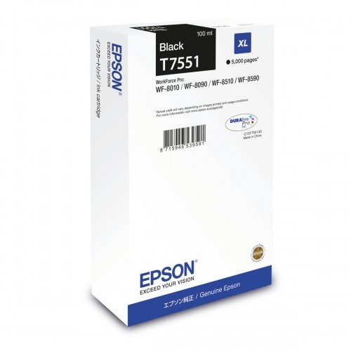 Original Ink Cartridge Epson C13T755140 Black image 1