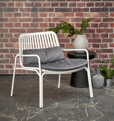 Halmar MELBY leisure chair, white / grey image 1