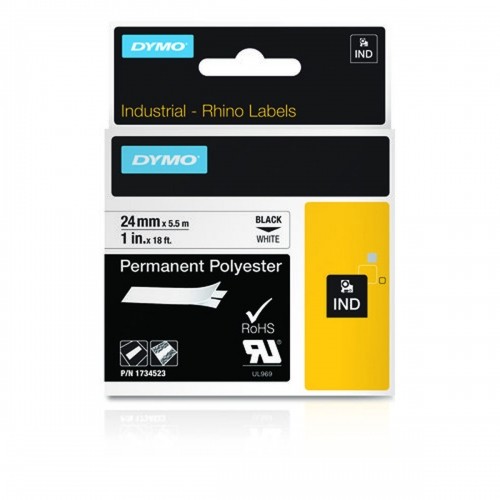 Laminated Tape Dymo ID1-24 Black Black/White Multicolour image 1