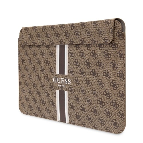 Guess PU 4G Printed Stripes Computer Sleeve 13|14" Brown image 1