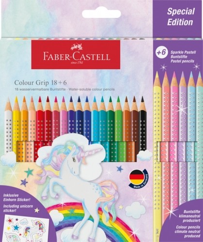Värvipliiatsid Faber-Castell Colour Grip Unicorn 18+6-värvi image 1