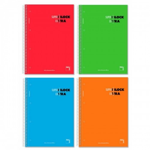 Set of exercise books Pacsa Superblock Extra 4 Pieces Multicolour A4 120 Sheets image 1