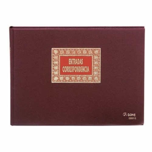 Correspondence Record Book DOHE 09910 A4 Burgundy 100 Sheets image 1