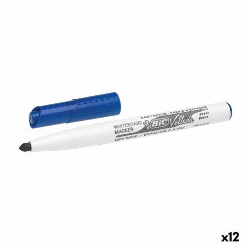 Маркер для белой доски Bic Velleda 1741 Синий (12 штук) image 1