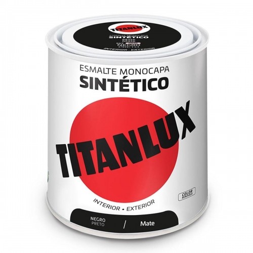 Synthetic enamel paint Titanlux 5809005 250 ml Black image 1
