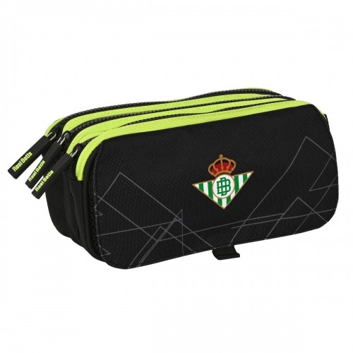 Real Betis BalompiÉ Тройной пенал Real Betis Balompié 21,5 x 10 x 8 cm Чёрный лимонный image 1