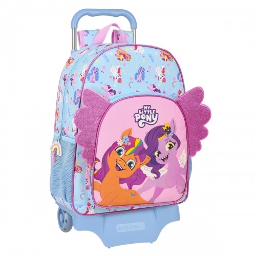 Школьный рюкзак с колесиками My Little Pony Wild & free Синий Розовый 33 x 42 x 14 cm image 1