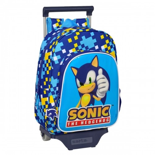 School Rucksack with Wheels Sonic Speed 26 x 34 x 11 cm Blue image 1