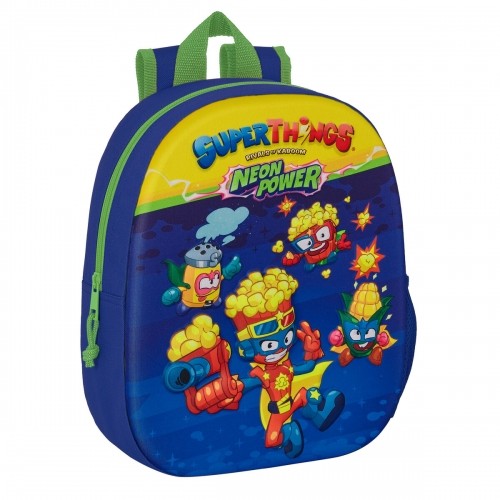 Школьный рюкзак SuperThings 3D 27 x 33 x 10 cm Синий Разноцветный image 1