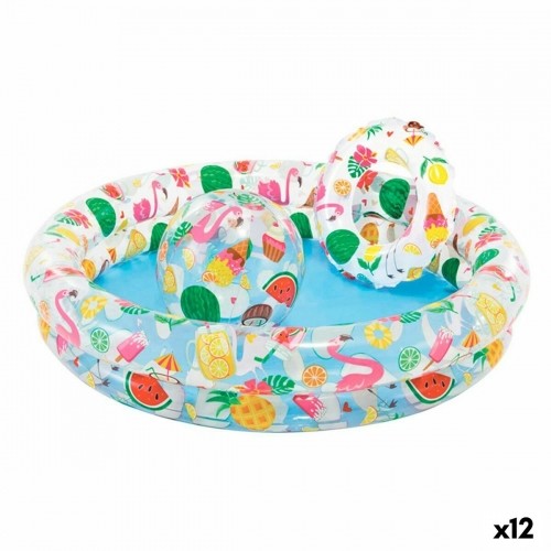 Inflatable Paddling Pool for Children Intex Tropical Rings 150 l 122 x 25 cm (12 Units) image 1