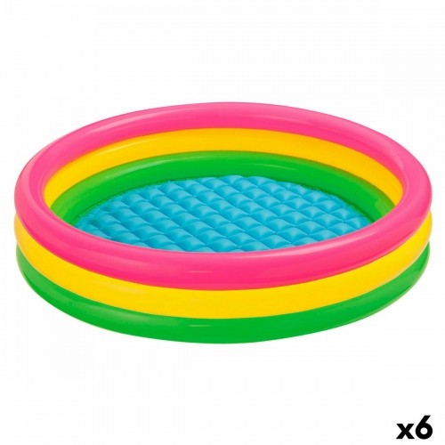Inflatable Paddling Pool for Children Intex Sunset Rings 131 L 114 x 25 x 114 cm (6 Units) image 1