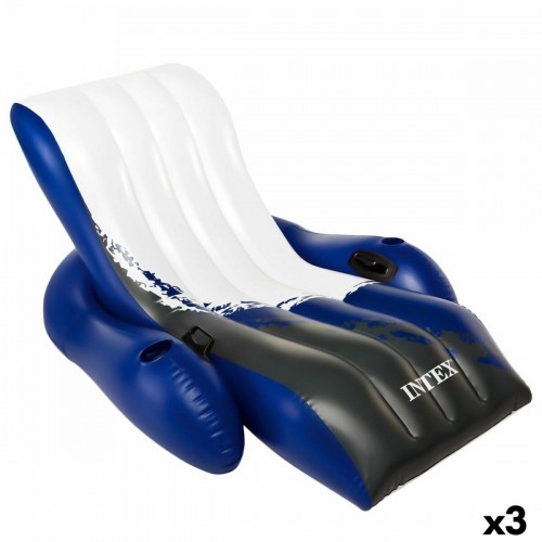 Inflatable Chair for Pool Intex Floating Recliner Zils Balts 180,3 x 66 x 134,6 cm (3 gb.) image 1