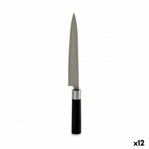 Kitchen Knife 3,5 x 33,5 x 2,2 cm Silver Black Stainless steel Plastic (12 Units) image 1