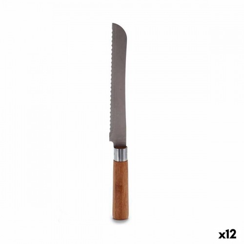 Serrated Knife 2,8 x 2,5 x 32 cm Stainless steel Bamboo (12 Units) image 1